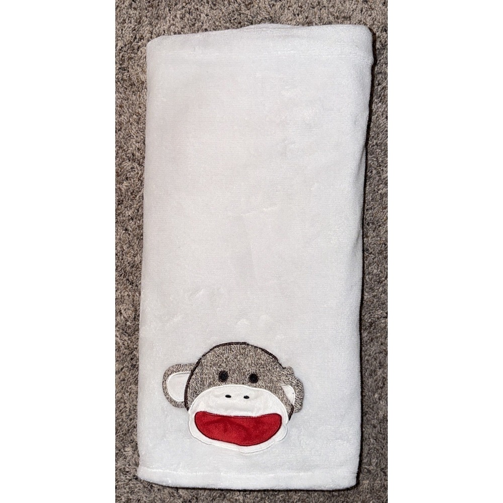 Baby Starter Sock Monkey Face‎ Blanket Plush Security Lovey Crib Baby 30x40